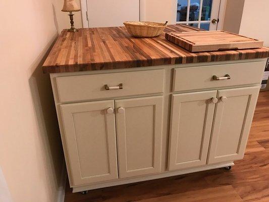 Custom butcher block island