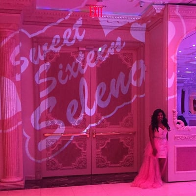 Beautiful lighting with my daughters name created personally by URE events !