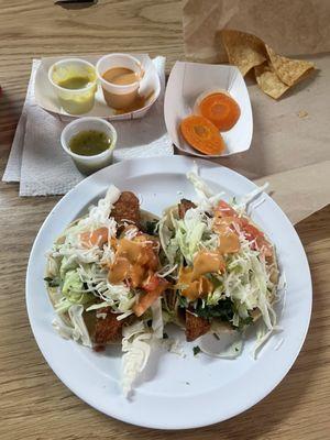 Tacos de Pescado $2.50 each