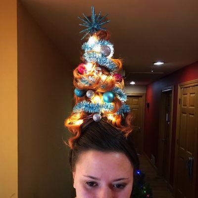 Christmas tree updo by Kara