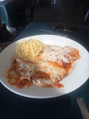 Lunch combo( pasta, chicken parm, and eggplant parm)