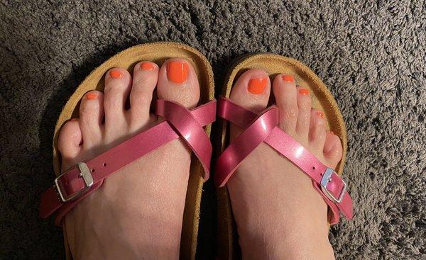 My toenails a day after service.