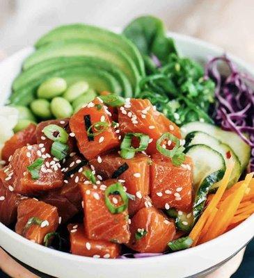 Salmon Poke bowl with house sauce