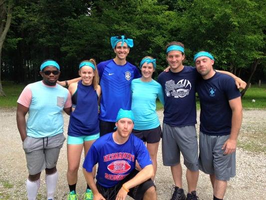 The team got together with other offices in the Midwest region to compete in kickball and volleyball, and a weekend of camping!