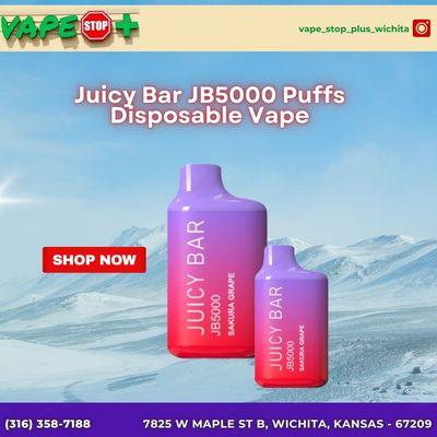 Vape Stop Plus in Wichita, Kansas, offers the Juicy Bar JB5000 Puffs Disposable Vape.