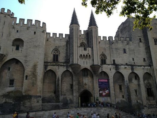 The Papal Palace in Avignon, seat of several popes and antipopes in the 14th C.