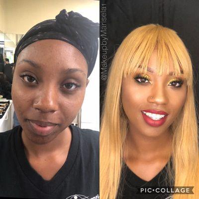 Before and after makeup