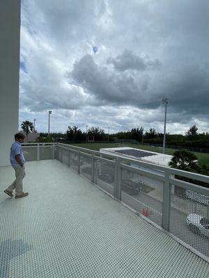 Balcony view facing south overseeing feild