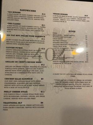 Page 4 of current menu