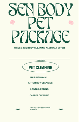 This package includes a pet cleaning service. For anyone who may be falling a little behind with there furry friends!