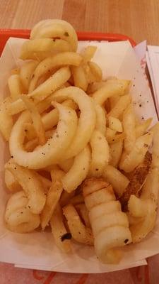 Curly fries..great with srichacha ketchup and bbq sauce