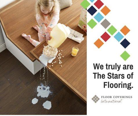 Accidents happen, call the Stars of Flooring today to explore spill proof flooring options!