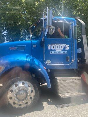 Todd's Towing after exhibiting aggressive driving & taking risks on 76W.