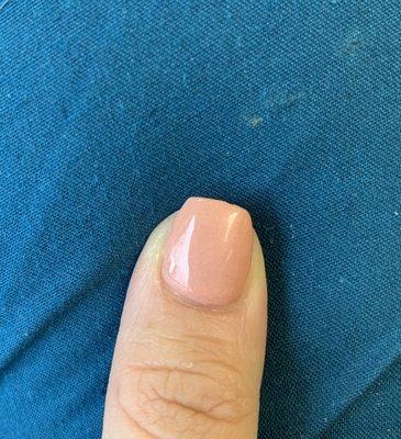 Nails are not smooth and has a ridge to it.