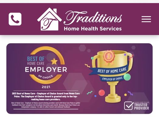 Traditions Home Health Services is the employer of choice!