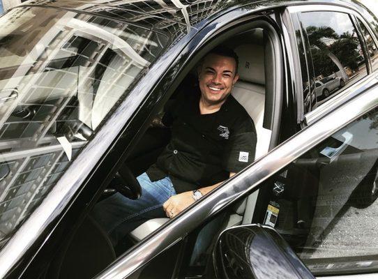 Cal, owner of Bruno's of Brooklyn enjoying the Rolls Royce Ghost