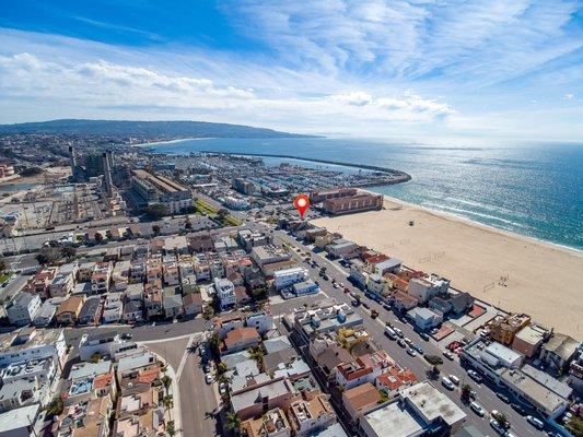 South Bay homes and beach.