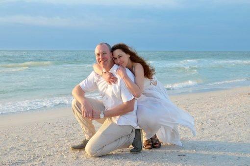 Happy couple said "I do" with the sounds of the crashing waves as  a background on FT Myers Beach!