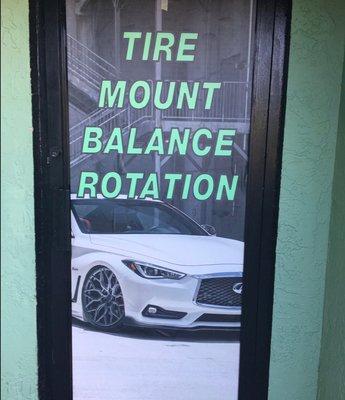 We offer tire mount, balance and rotation