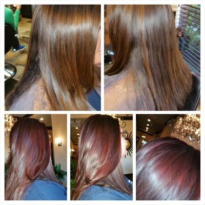 Janna's client Lyra's new color  before and after