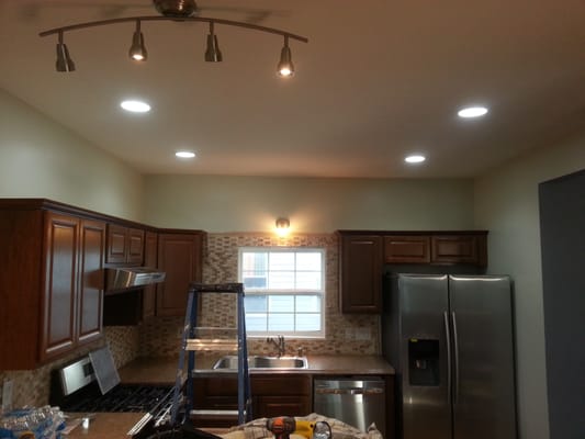 Kitchen Remodel Can lights, Sink lights and small appliance branch circuits to code standards.