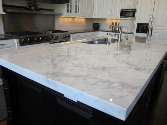 White Quartzite With Mitered Edge