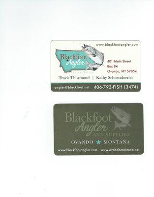 Blackfoot Angler business card.