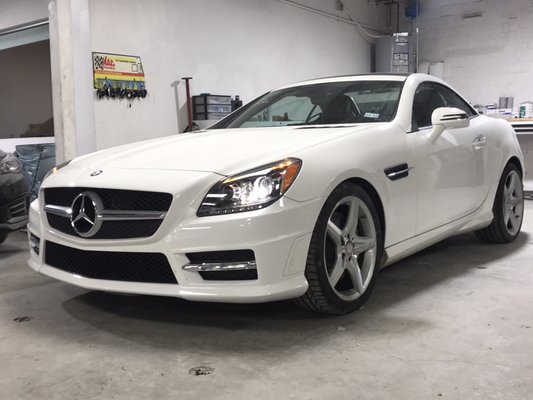 Mercedes Benz coupe, This vehicle recieved a new front bumper, some light fender repair, new headlights, & an amazing paint job!