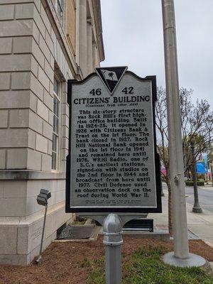 Post Office and Citizens Building Historic Marker, Rock Hill