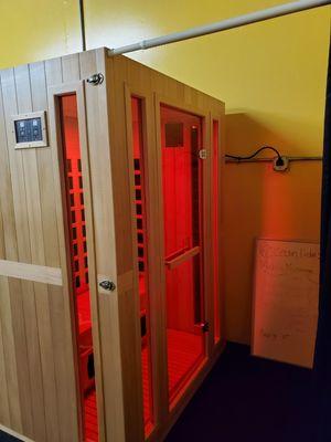 Our Members also have access to our Infrared Sauna complete with Chromomatic Relaxation...