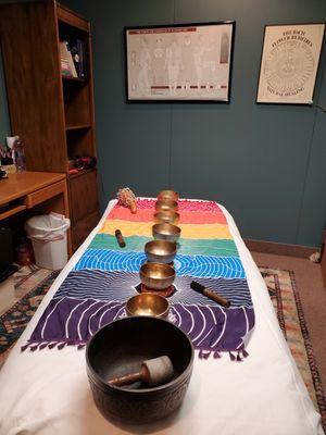 I also use Tibetan singing bowls.