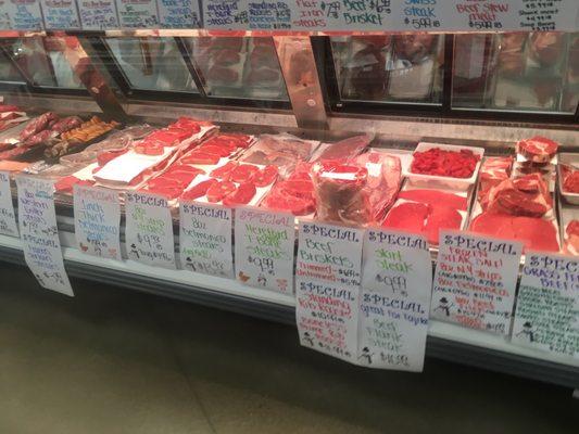 Meat with many at bargain prices