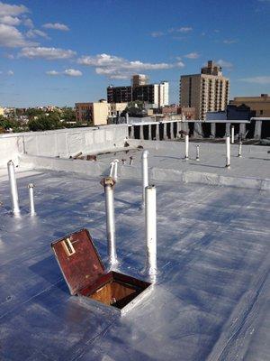 Roof Repaired And Coated With Aluminum Roof Coating