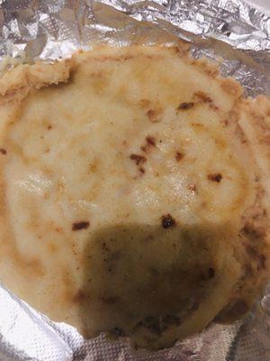 Mix pupusas! Last one on the plate so a little squashed.