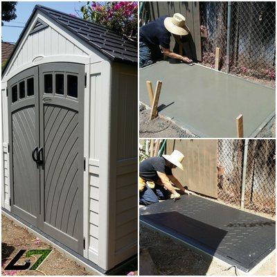 Cement Base for backyard shed.