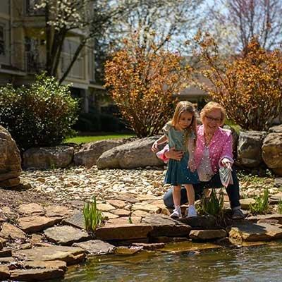 Residents enjoy time with grandkids.