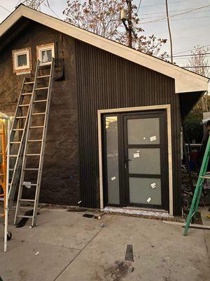 Exterior Siding with Black Panels