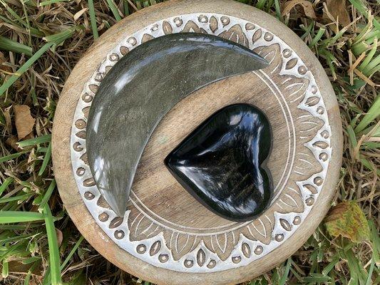 Obsidian Moon & Heart