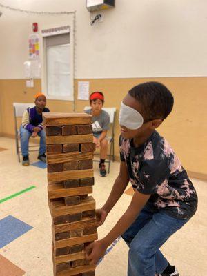 Project Learn - Blindfolded JUMBO JENGA