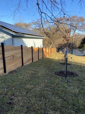 Unstained fence in Seguin, Texas.