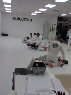 Students in class at Brazilian ju-jitzu in Colton. The class is very clean and comfortable.