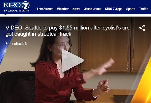 Ms. Fleming was the first to obtain a 7 figure award for a seriously injured bicyclist at First Hill Tracks.
www.seattle-injuryattorney.co