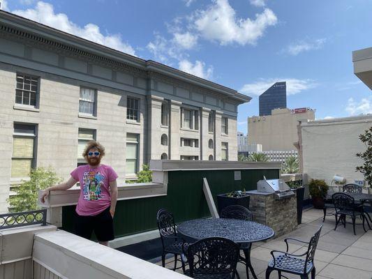 4th floor deck. (A lot bigger than the photo shows) We used the grill one night, which was great