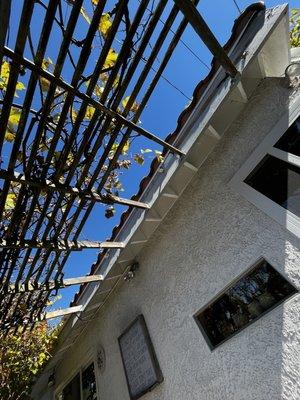 Old patio lattice, getting removed for facia board repairs