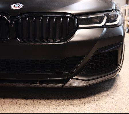 Carbon Fiber Front Lip Installation 
Chrome Delete 
Satin Black wrap