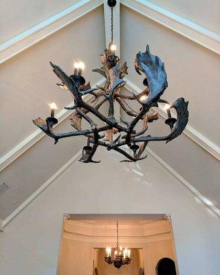 5' x 5' Moose Horn Chandelier Installation