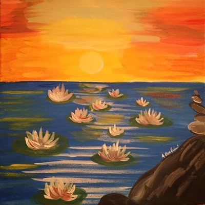 Lotus Beach Painting