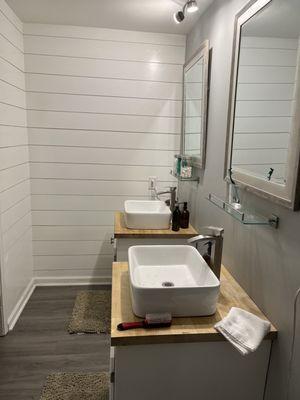 Smooth solutions renovated my bathroom with shiplap.