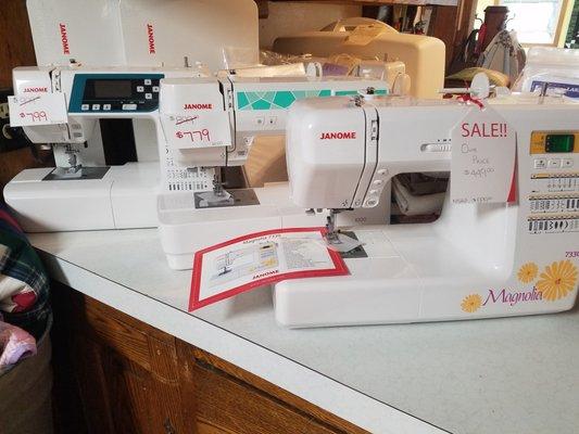 We sell Janome sewing machines.