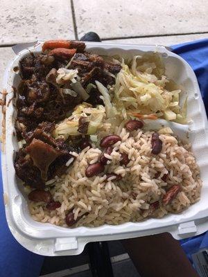 Oxtails with rice and beans...looks better than it taste